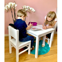 Table Enfant - En bois - Blanc - 4-7 ans