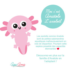 Peluche Veilleuse sans pile Phosphorescente Anatole l'Axolotl - 25cm