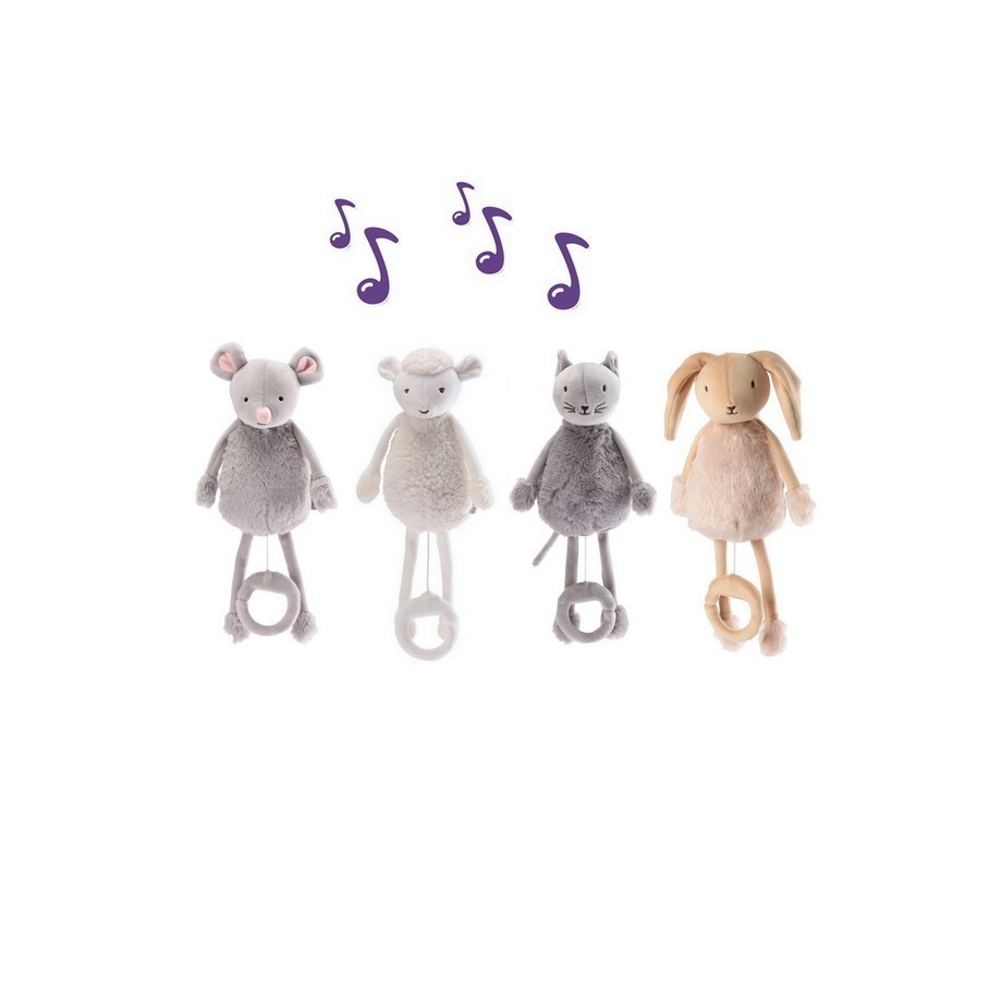 Valentin le Lapin - peluche boite à musique, doudou bébé avec berceuse