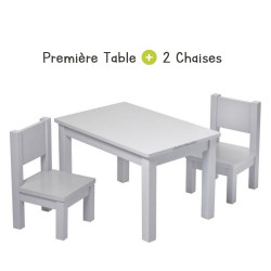 Ensemble Table et Chaises Enfant 1-4 ans Montessori - Gris perle