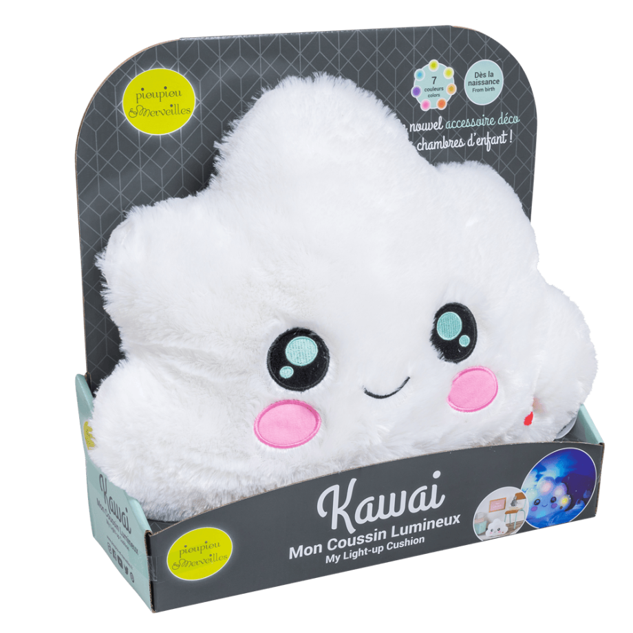 Kawai Coussin Lumineux NUAGE - peluche veilleuse déco chambre d'enfant