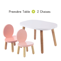 Ensemble Table Ovaline blanche et Chaises Ovaline Roses