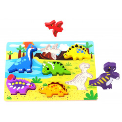 Puzzle en bois Les Dinosaures - 7 pièces