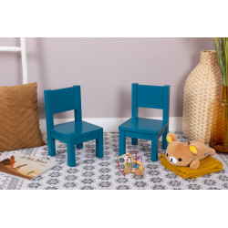 Ensemble Table et Chaises Enfant Montessori - Turquoise profond
