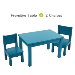 Ensemble Table et Chaises Enfant Montessori - Turquoise profond - 1-4 ans