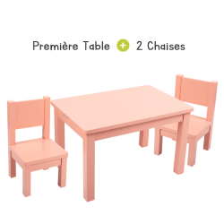 Ensemble Table et Chaises Enfant Montessori - Rose Blush - 1-4 ans