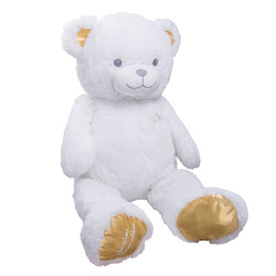 Peluche Géante Gaston Blanc/Or - 100 cm