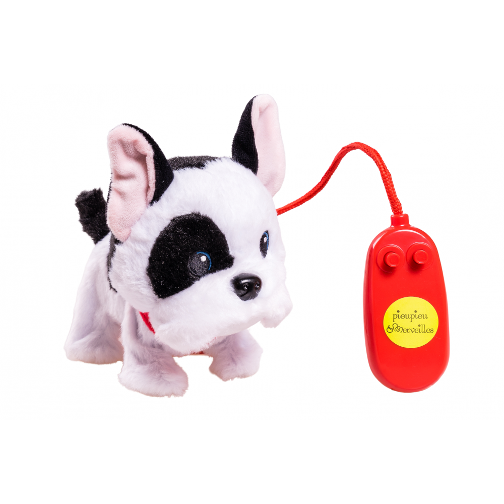 Ray chien en peluche qui marche et aboie, jouet enfant 3+. Chien a promener  en laisse.