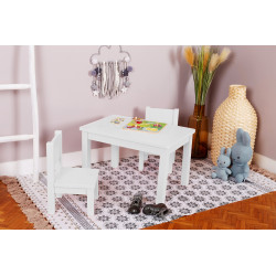 table-blanche-en bois enfant-1-4 ans - tout-petit- Montessori