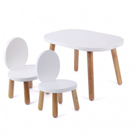 Ensemble Ovaline - Table et Chaises enfant 1-4 ans - Blanc