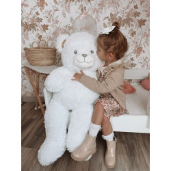Peluche Géante Gaston Blanc/Or - 100 cm