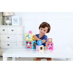 Pyramide d'apprentissage des chiffres en bois - Mickey et Minnie