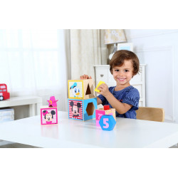 Pyramide d'apprentissage des chiffres en bois - Mickey et Minnie