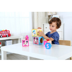 Pyramide d'apprentissage des chiffres en bois - Mickey et Minnie