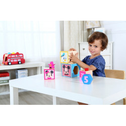 Pyramide d'apprentissage des chiffres en bois - Mickey et Minnie