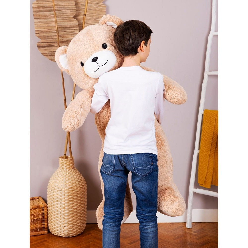 Peluche OURS BEIGE ASSIS 120 CM - La Grande Récré