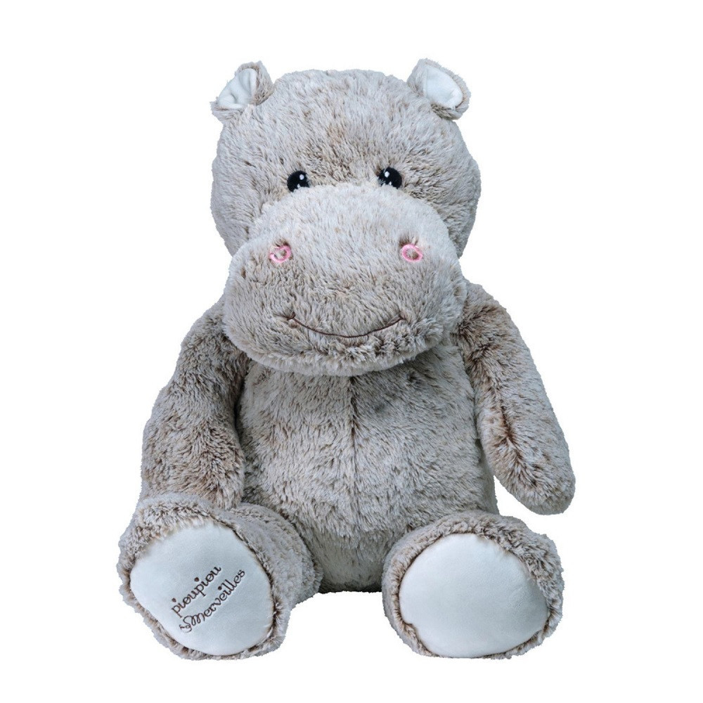 Peluche geante Leo hippo gris en peluche 100cm Made in France