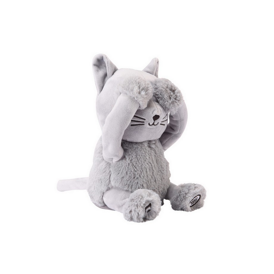 Peluche Coucou et Comptine Oscar le Chat, jouet cache-cache enfant