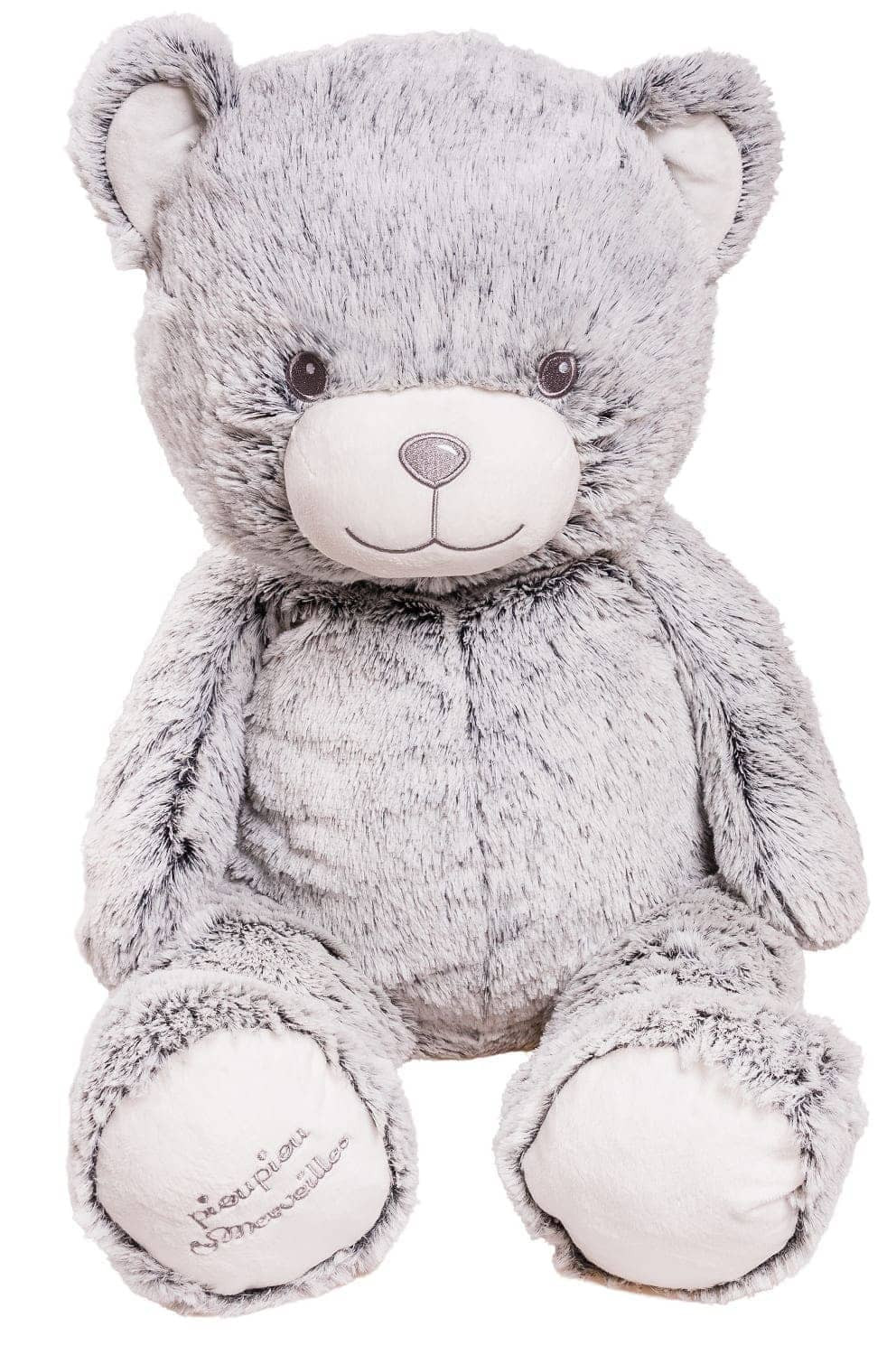 Peluche géante - Gaston Gris - ours peluche 80cm - Made in France