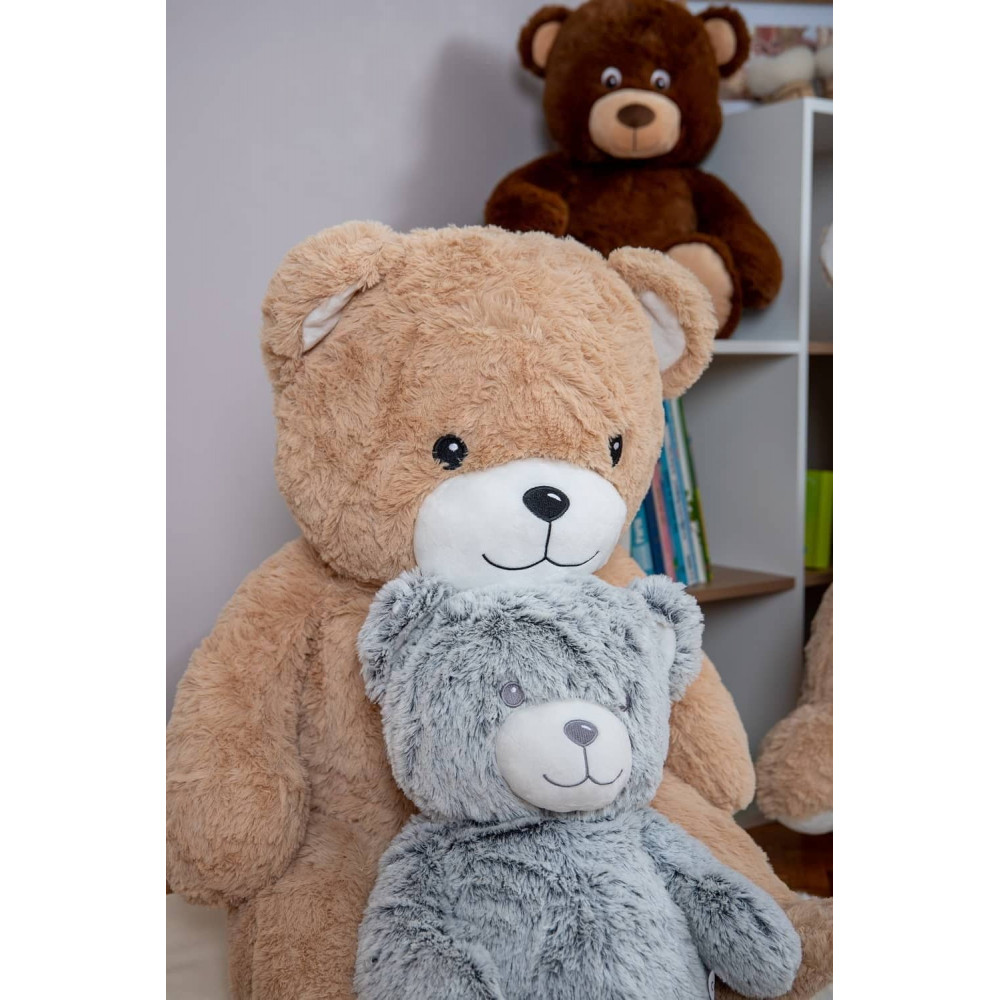 Peluche geante Gaston Gris ours peluche 80cm Made in France