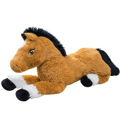 Lucky le cheval marron 80cm - Made in France - Peluche géante française