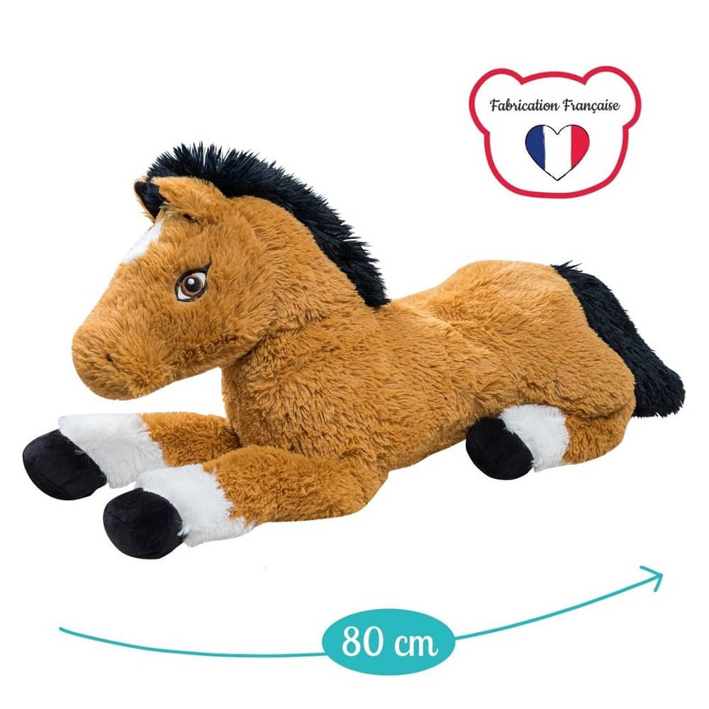 Peluche géante - Lucky - Cheval en peluche 80cm - Made in France