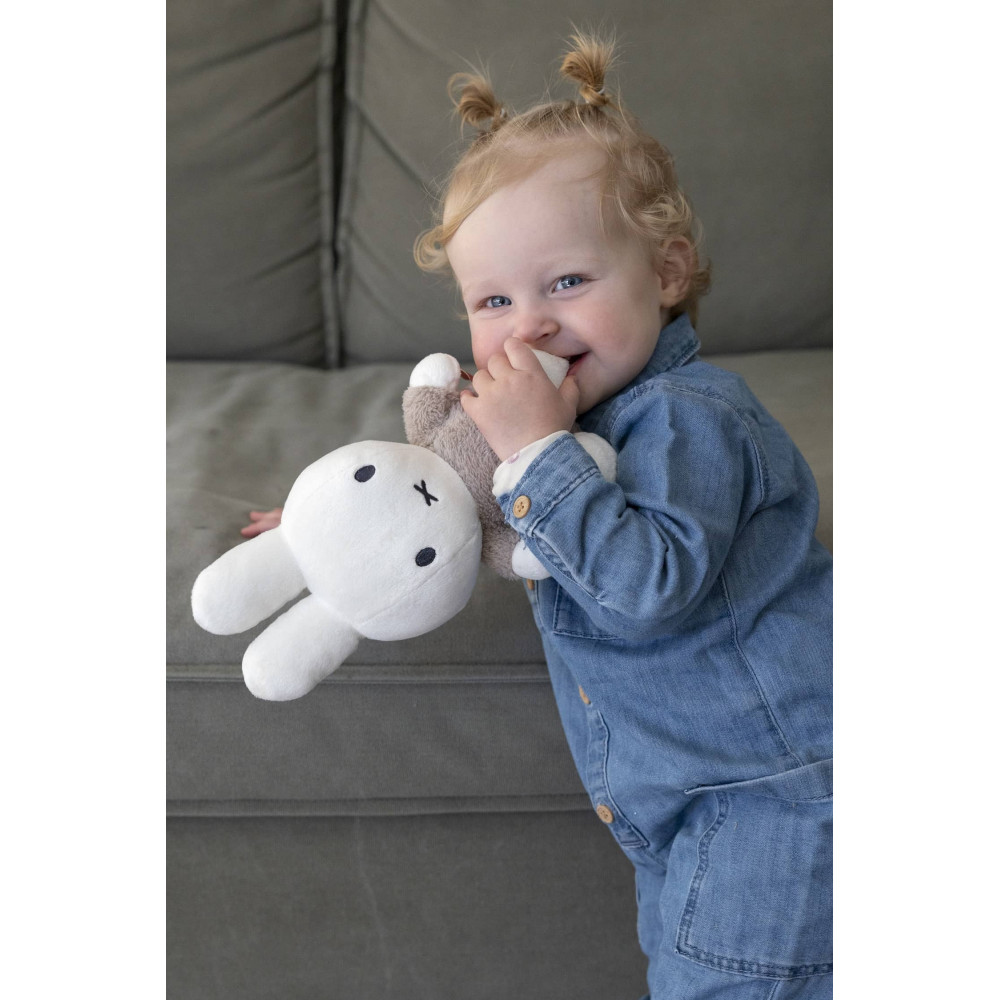 Miffy peluche fluffy taupe, peluche 35cm lapin pour cadeau bébé