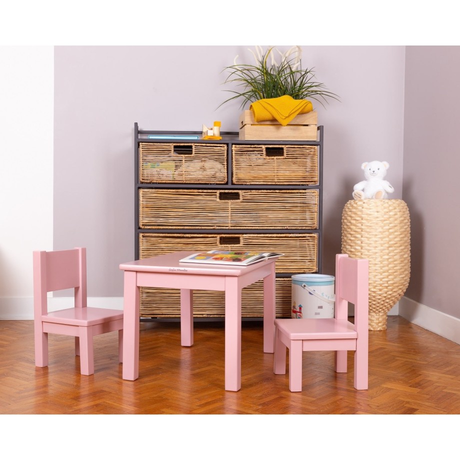 Ma première Tables enfant 1-4 ans bois massif coloris rose bebe MONTESSORI