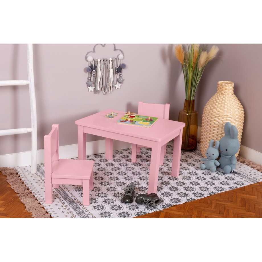 Ma première Tables enfant 1-4 ans bois massif coloris rose bebe MONTESSORI