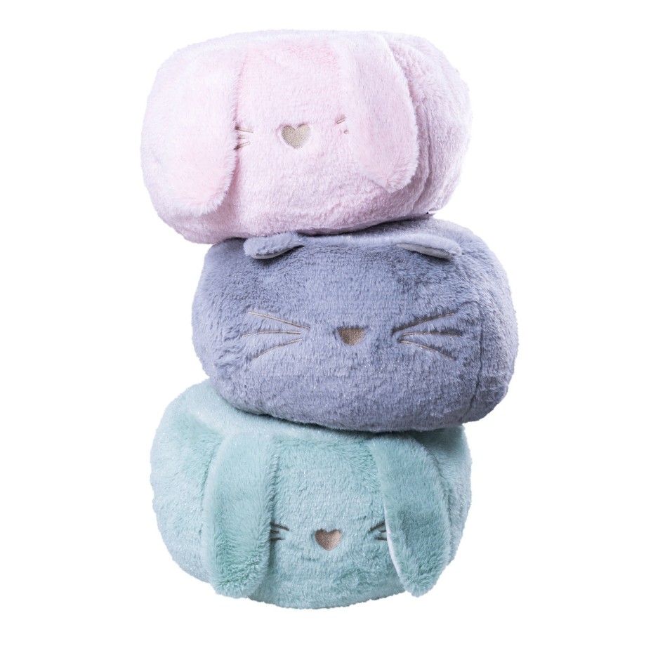 Pouf en peluche pour enfant 1-4 ans - chat gris - Made in France