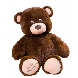 Peluche Ours chocolat - Augustin - 70cm - Made in France