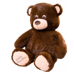 Peluche Géante Augustin l'Ourson Chocolat - 70 cm