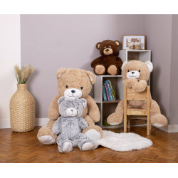 Peluche Géante Augustin l'Ourson Chocolat - 70 cm