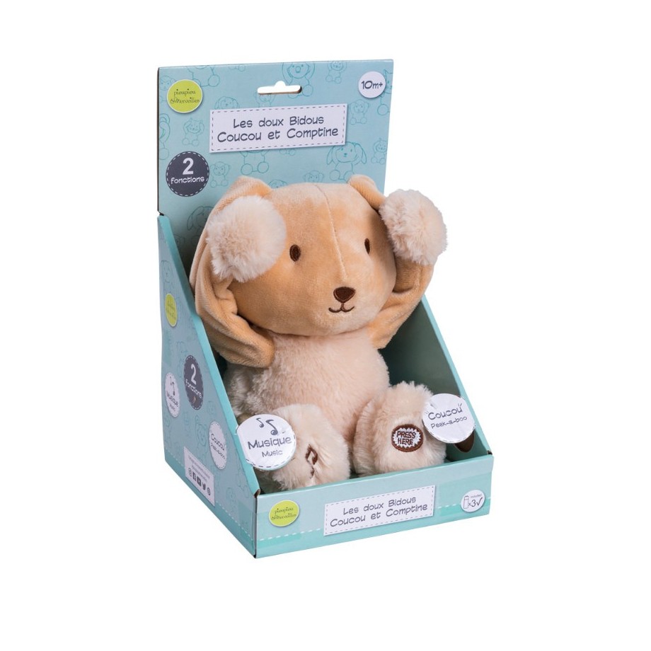 Peluche 2 fonctions Coucou et Comptine musicale Valentin le Lapin
