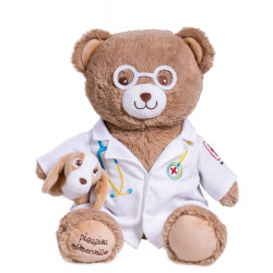 Peluche Ours Vétérinaire - Docteur Gaston - 40 cm