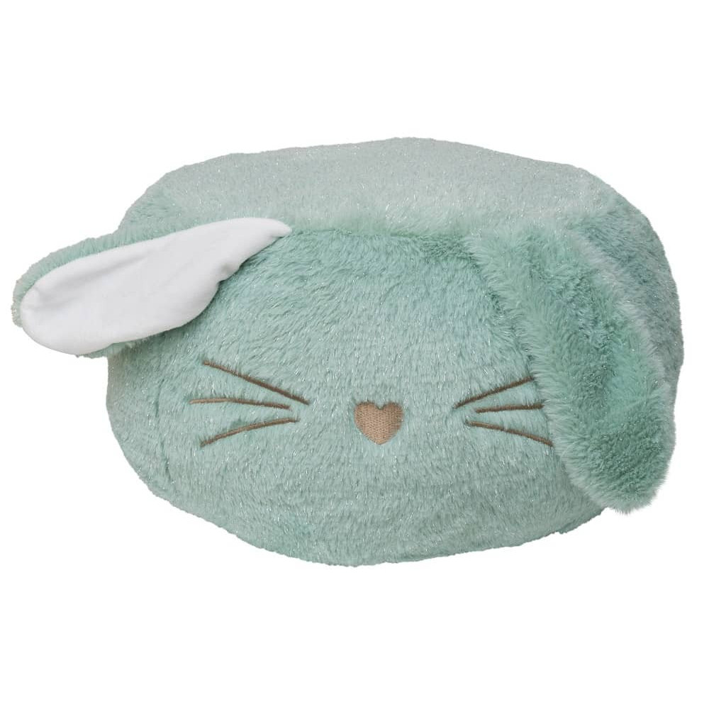 Pouf en peluche pour enfant 1-4 ans - lapin vert - Made in France