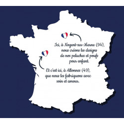 Pouf en peluche pour enfant 1-4 ans - Lapin vert - Made in France