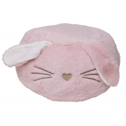 Pouf en peluche pour enfant 1-4 ans - Lapin rose - Made in France