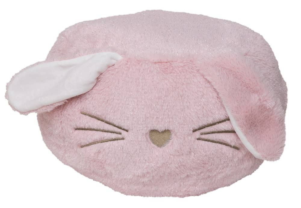 Pouf en peluche pour enfant 1-4 ans - lapin rose - Made in France