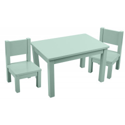 Ensemble Montessori - Table et Chaises enfant 1-4 ans - Vert sauge