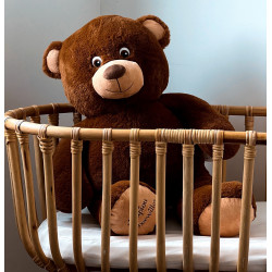 Peluche Géante Augustin l'Ourson Chocolat - 70 cm