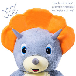 Peluche géante Keops le Triceratops 100cm Dinosaure Made in France