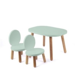 Ensemble Tables et chaises enfant OVALINE Vert Sauge 1-4 ans