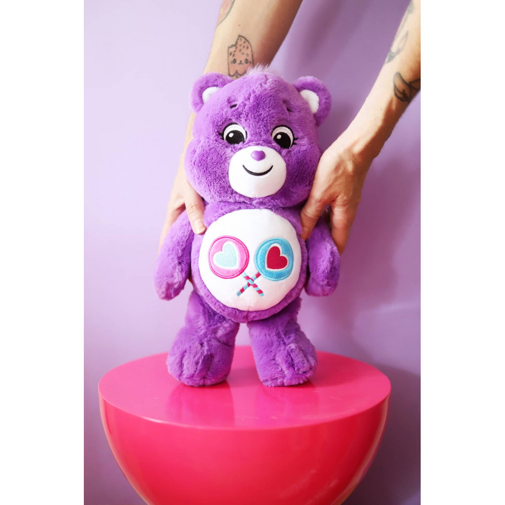 Peluche bisounours 28 cm violet sucette new - Conforama