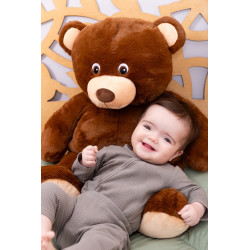 Peluche Géante Augustin l'Ourson Chocolat - 70 cm