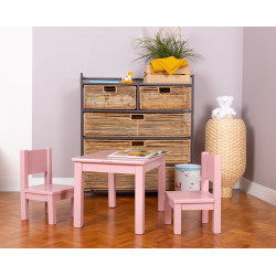 Ensemble Montessori - Table et Chaises enfant 1-4 ans - Rose