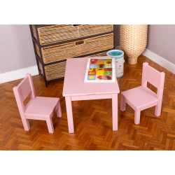 Ensemble Montessori - Table et Chaises enfant 1-4 ans - Rose