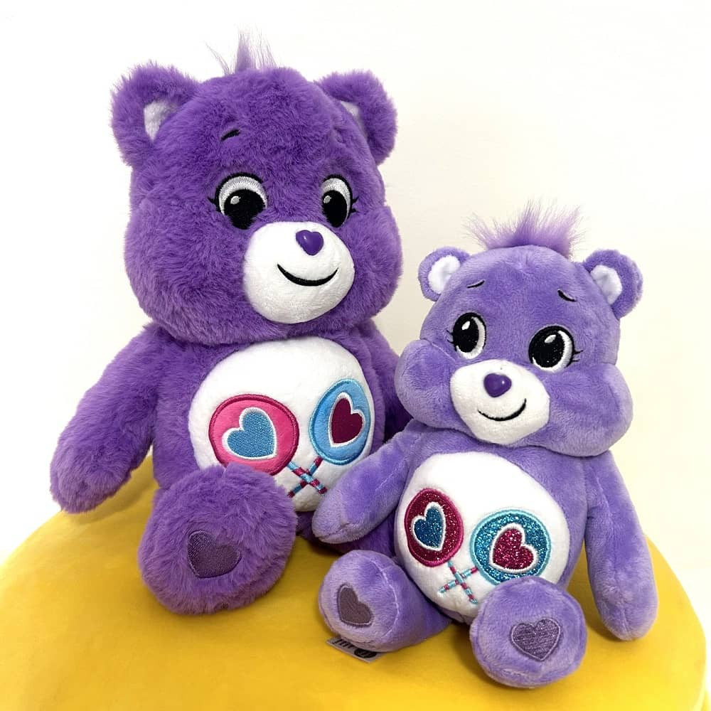 Duo de peluche Bisounours - TOUGENTILLE - 30cm et 22cm - Violet