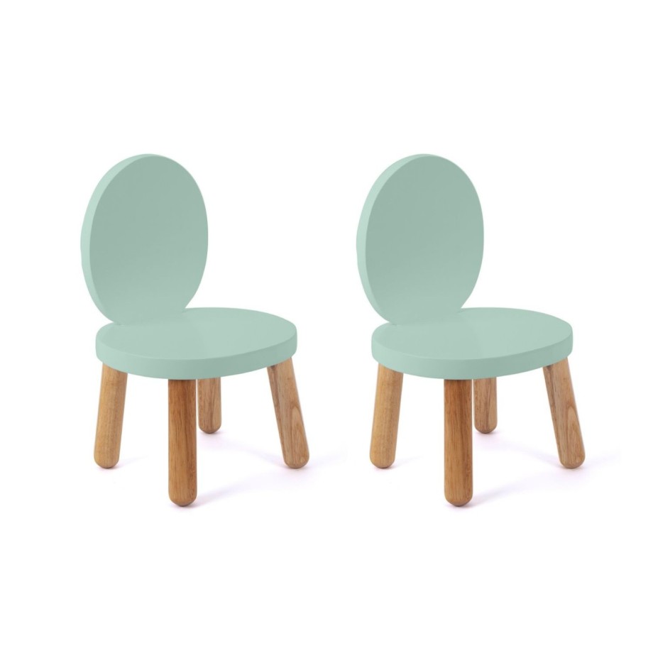 Lot de 2 Ma première chaise enfant OVALINE Vert Sauge 1-4 ans