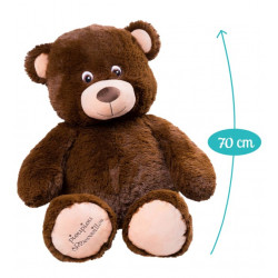 Peluche Géante Augustin l'Ourson Chocolat - 70 cm